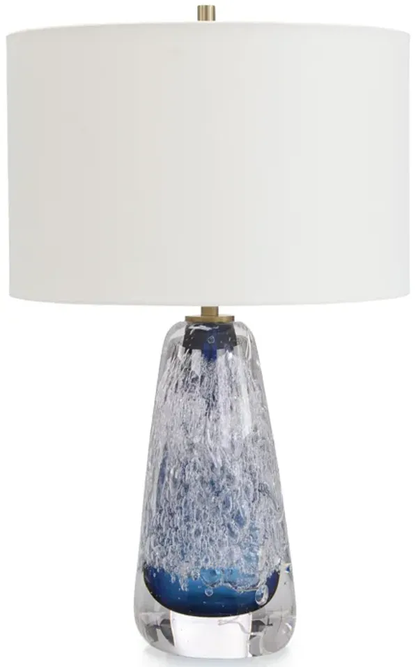 Sapphire Blue Art Glass Table Lamp