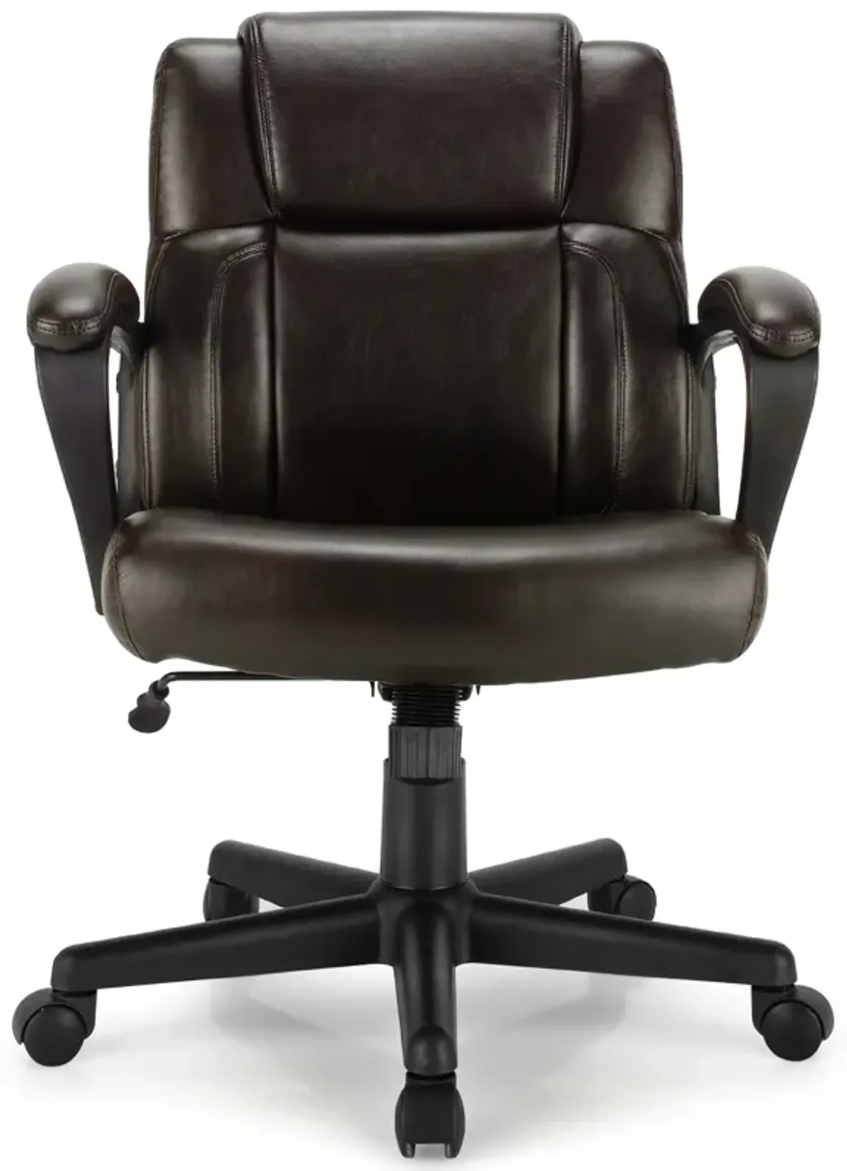 Costway Executive Leather Office Chair Adjustable Computer Desk Chair w/ Armrest