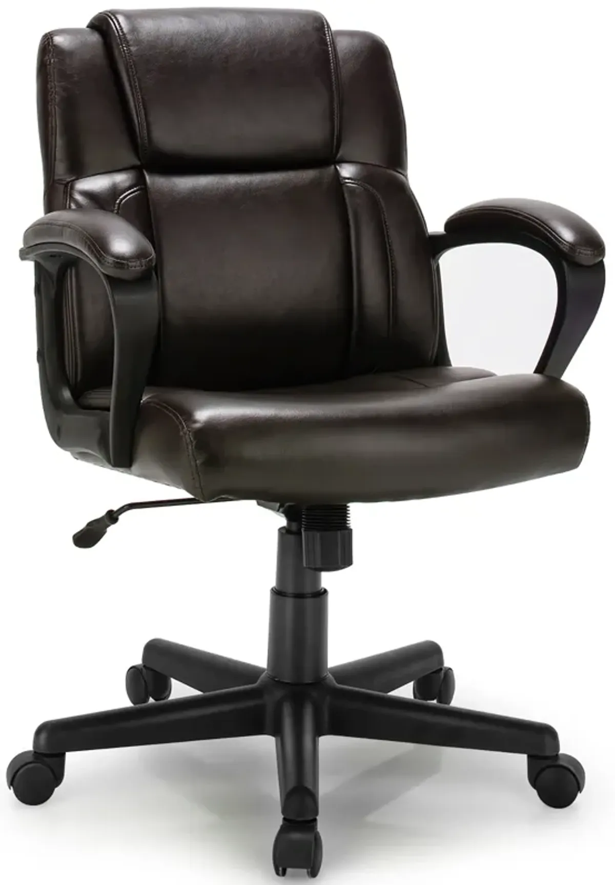 Costway Executive Leather Office Chair Adjustable Computer Desk Chair w/ Armrest