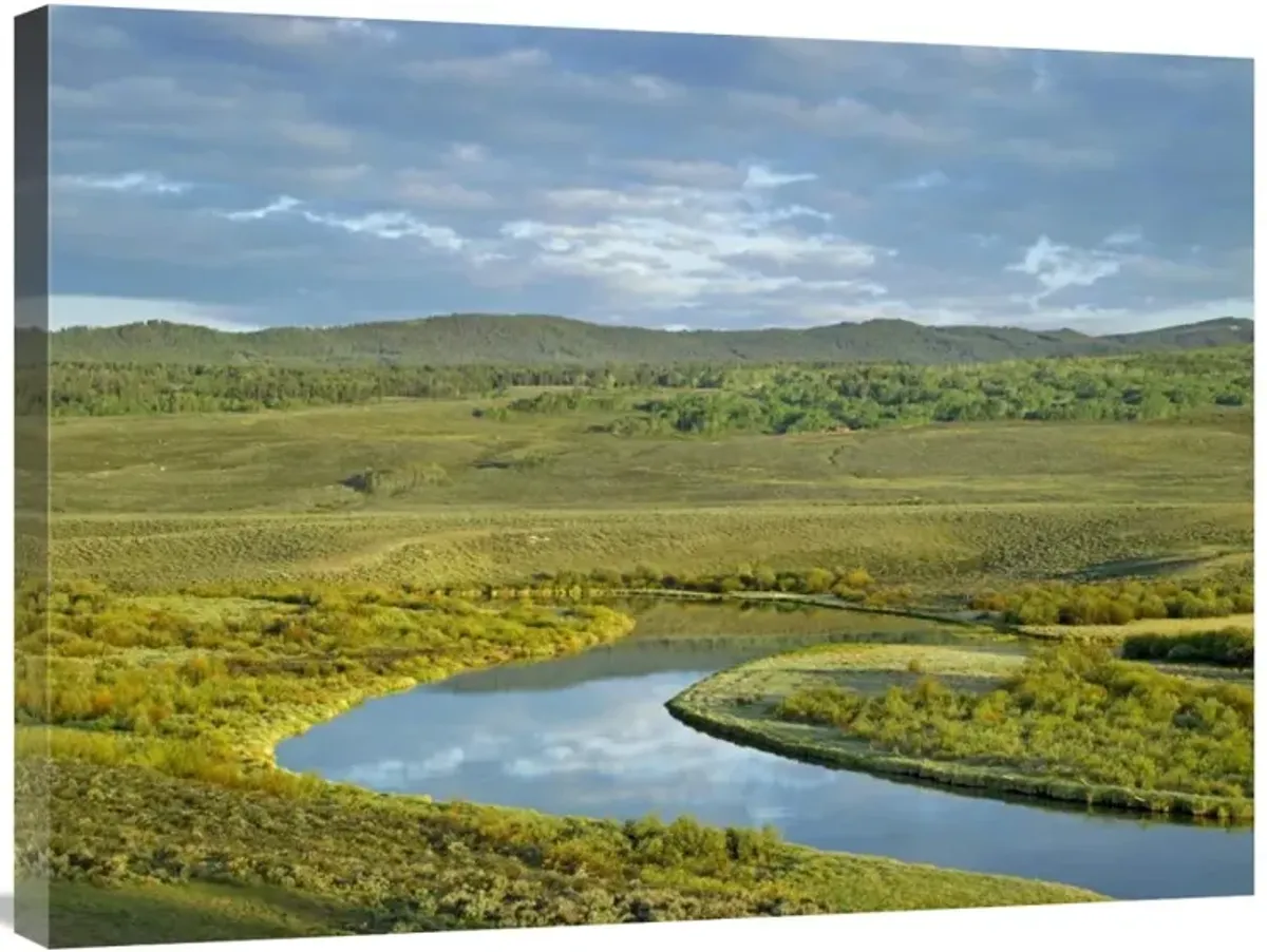Cloudy skies over Green River, Bridger-Teton National Forest, Wyoming-Canvas Art-32x24