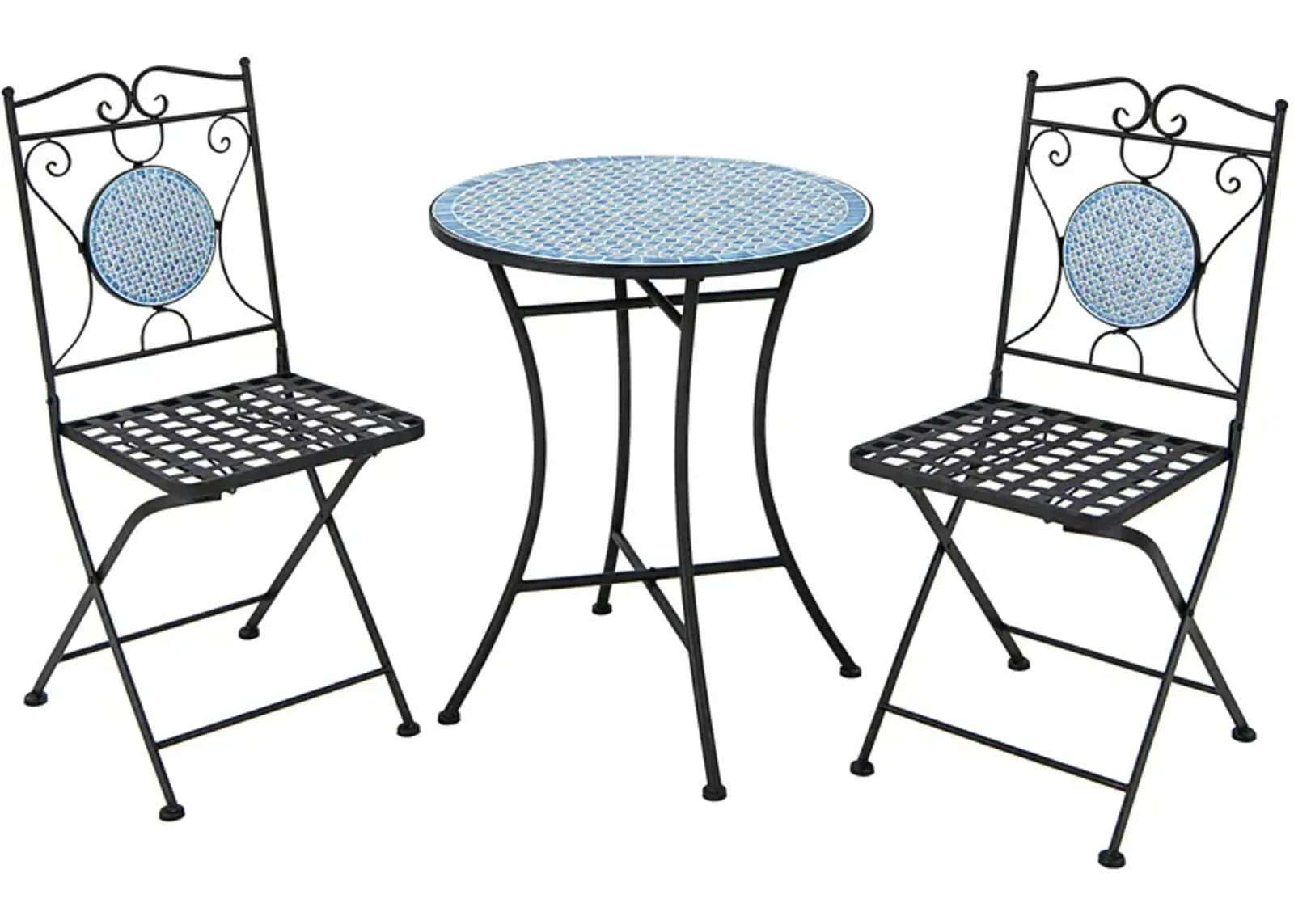 3 Pieces Patio Bistro Set Outdoor Furniture Mosaic Table Chairs