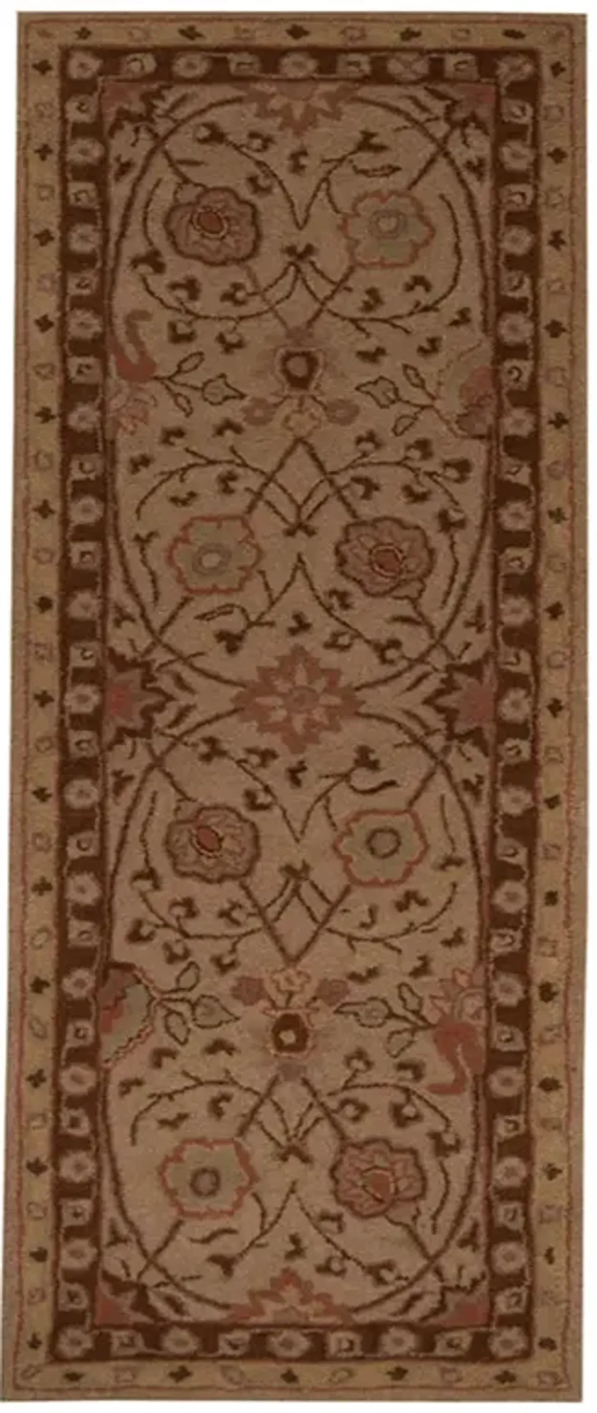 RUGSOTIC CARPETS HAND TUFTED WOOL ECO-FRIENDLY AREA RUGS  - 2'6"x8', Runner Shape, Cream, Classic Oriental Traditional  Design, High Pile Handmade Area Rugs for Living Room, Bed Room (K05202)