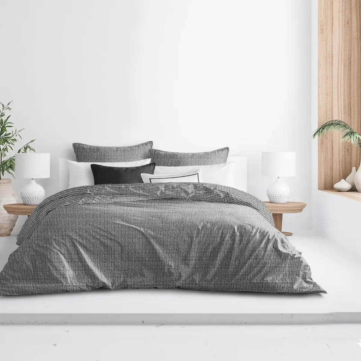 6ix Tailors Fine Linens Keeley Charcoal Coverlet Set