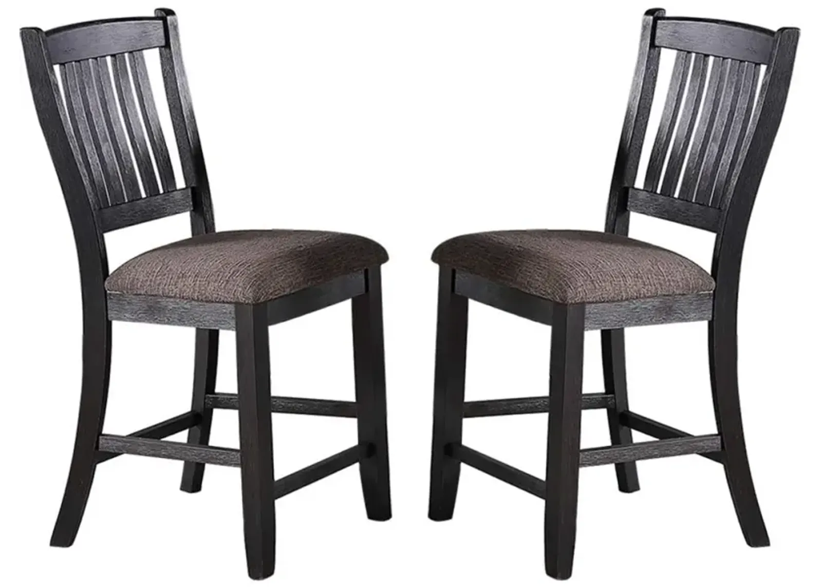 2 High Chairs with Fabric Upholstered Seats