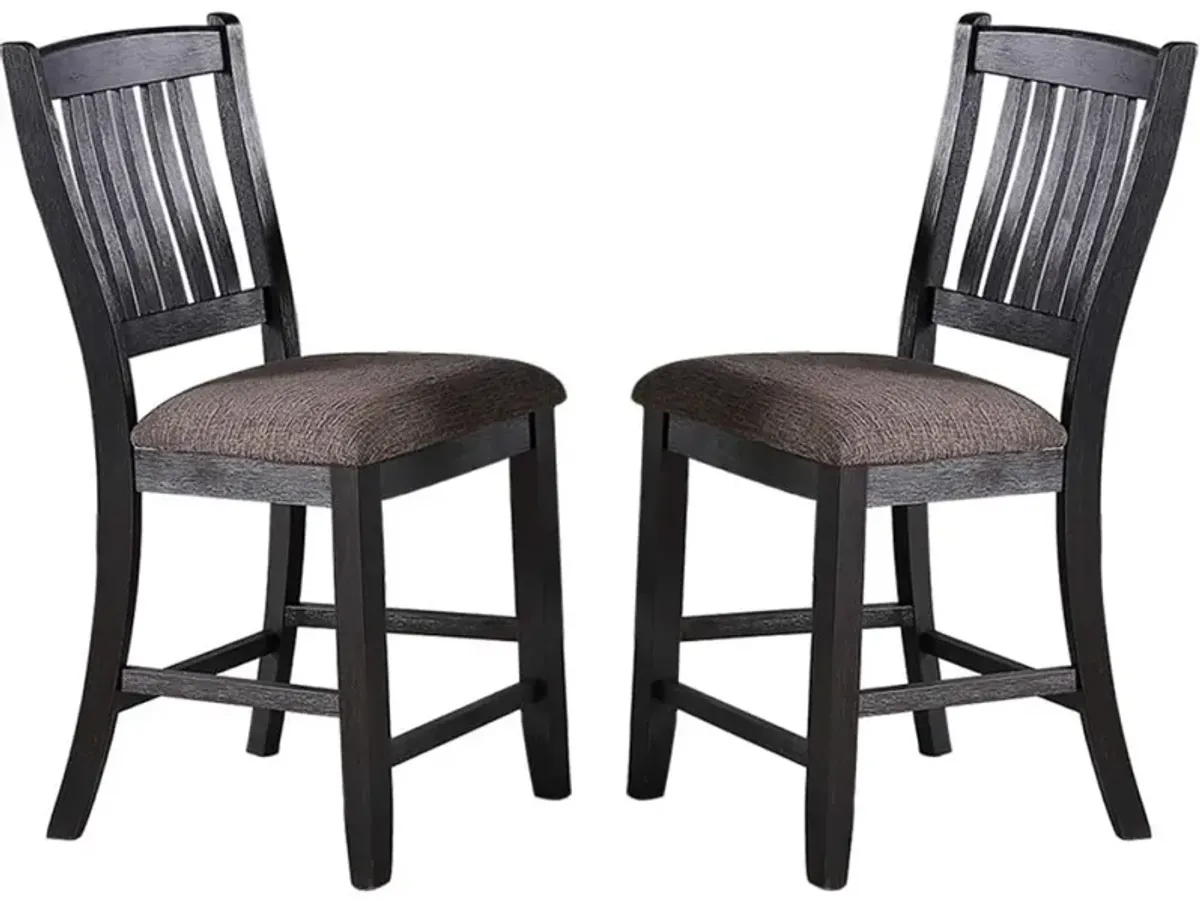 2 High Chairs with Fabric Upholstered Seats