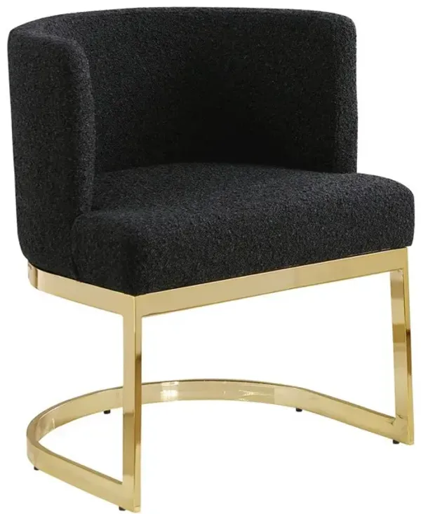 Black With Gold Chrome Base Barrel Chair (Single Chair)