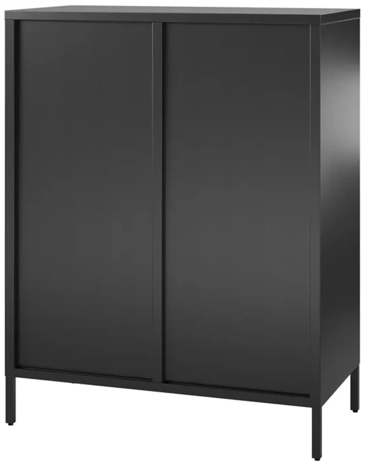 Shadwick 2 Door Storage Cabinet-Fluted Glass Metal Locker