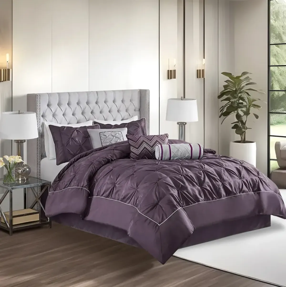 Gracie Mills Shelby 7-Piece Padded Comforter Set