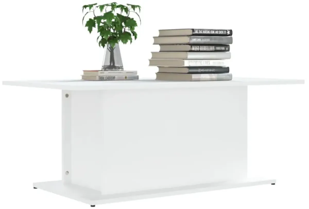 vidaXL Coffee Table White 40.2"x21.9"x15.7" Chipboard