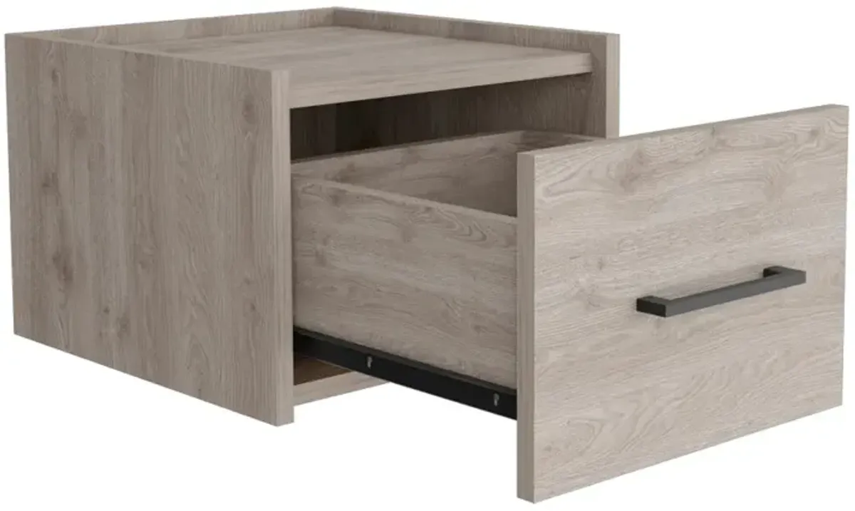 Floating Nightstand Calion, Bedroom, Light Gray