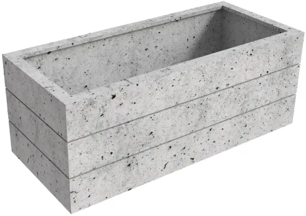 Leisuremod Oasis Series Rectangle Fiberstone and MgO Clay Planter in White