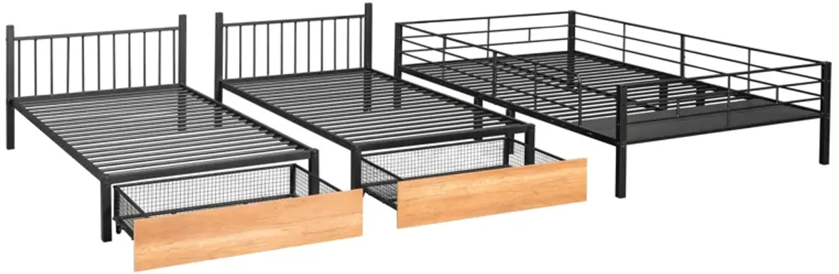 Merax Full Over Twin & Twin Bunk Bed