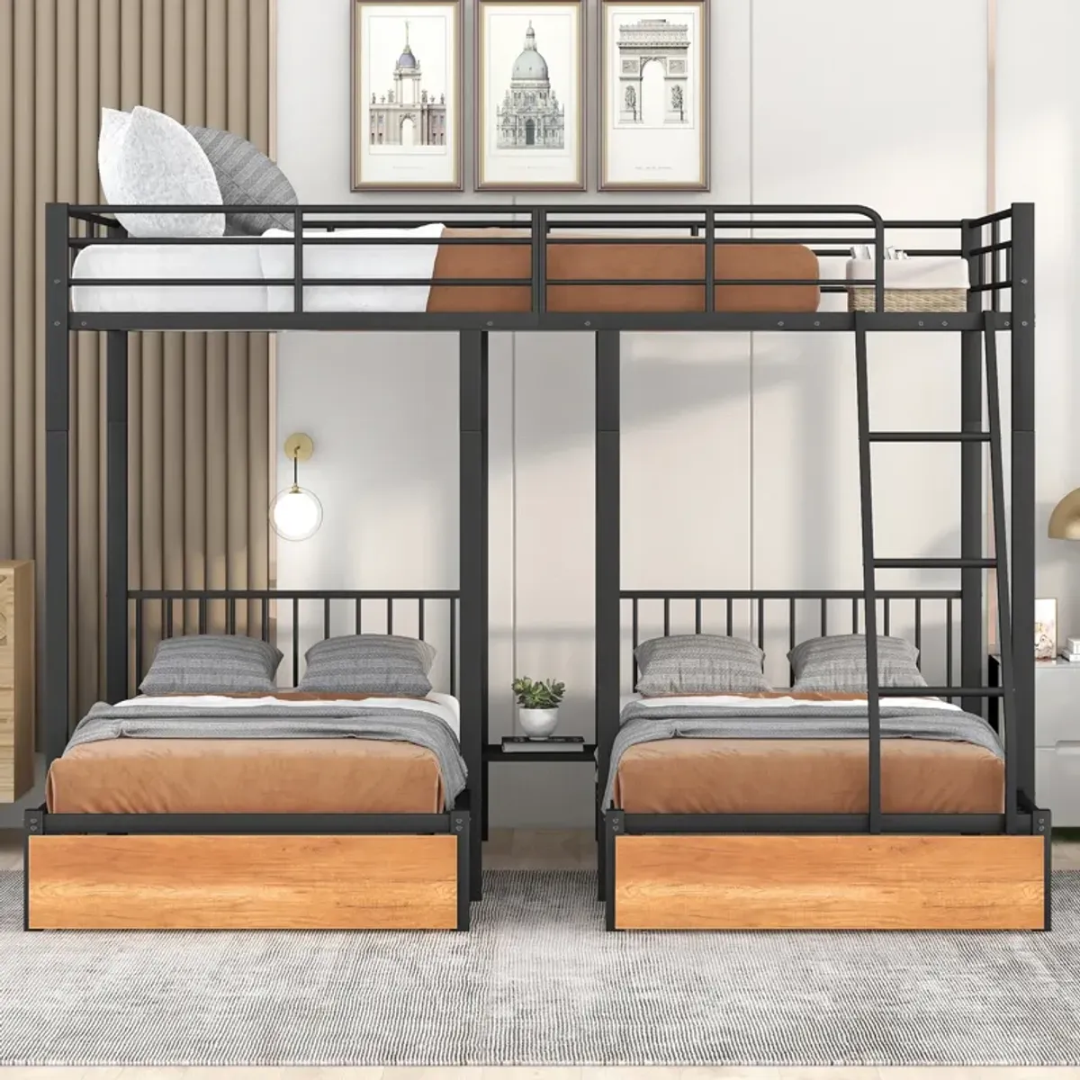 Merax Full Over Twin & Twin Bunk Bed