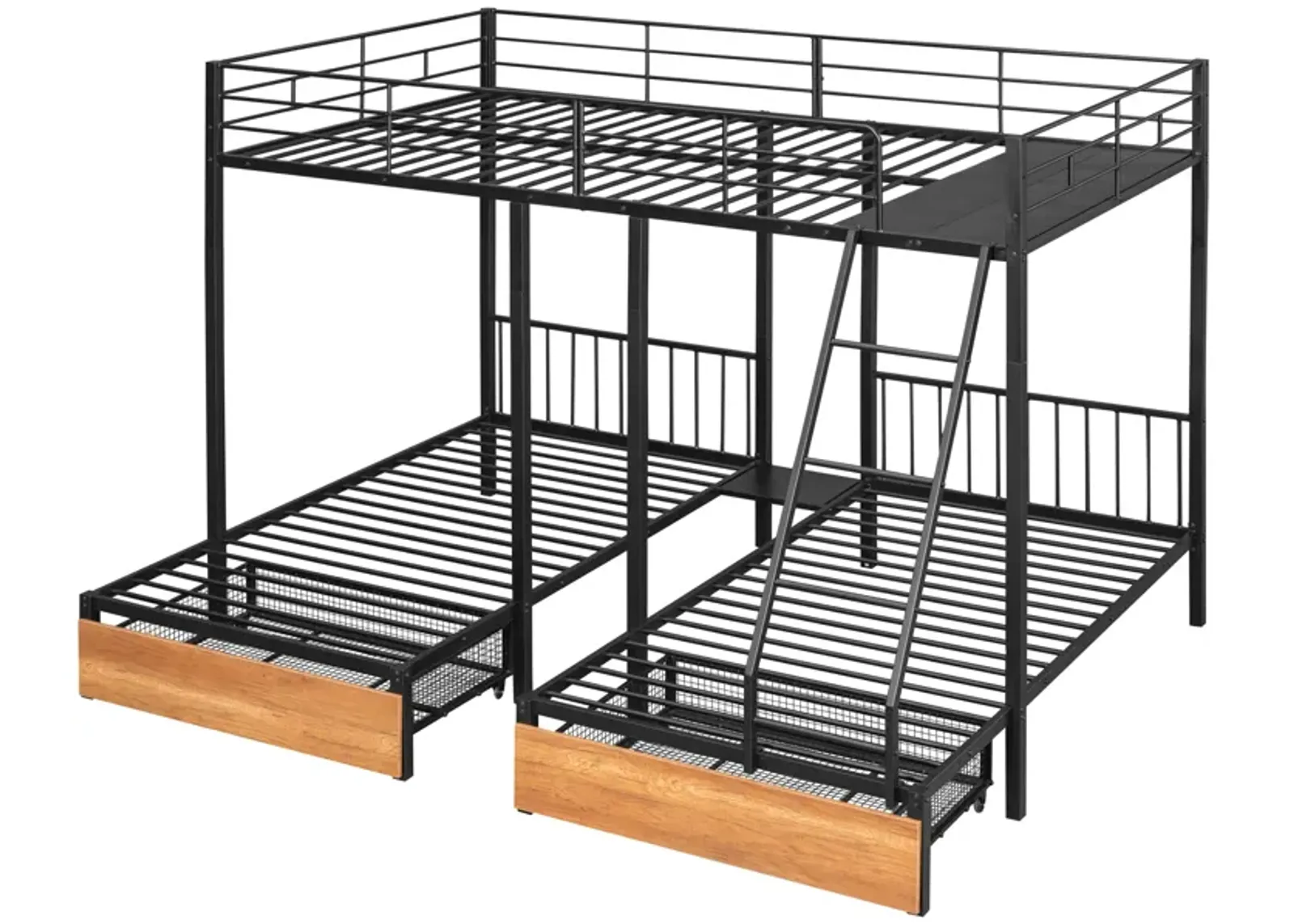 Merax Full Over Twin & Twin Bunk Bed