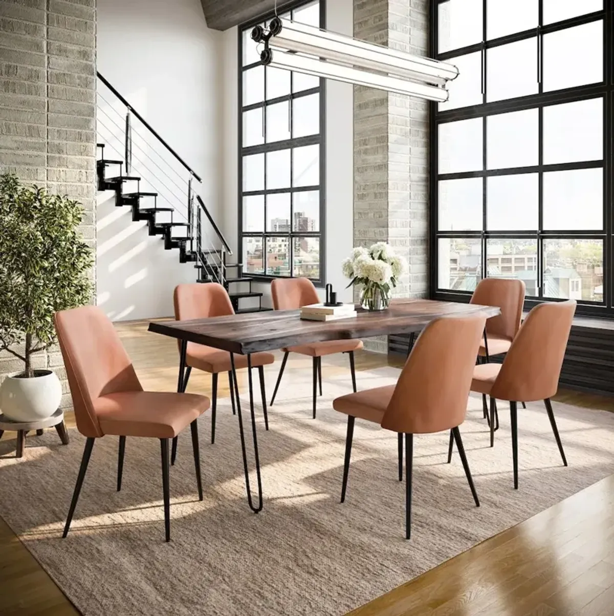 Jofran Nature's Edge Seven Piece Solid Acacia Dining Set