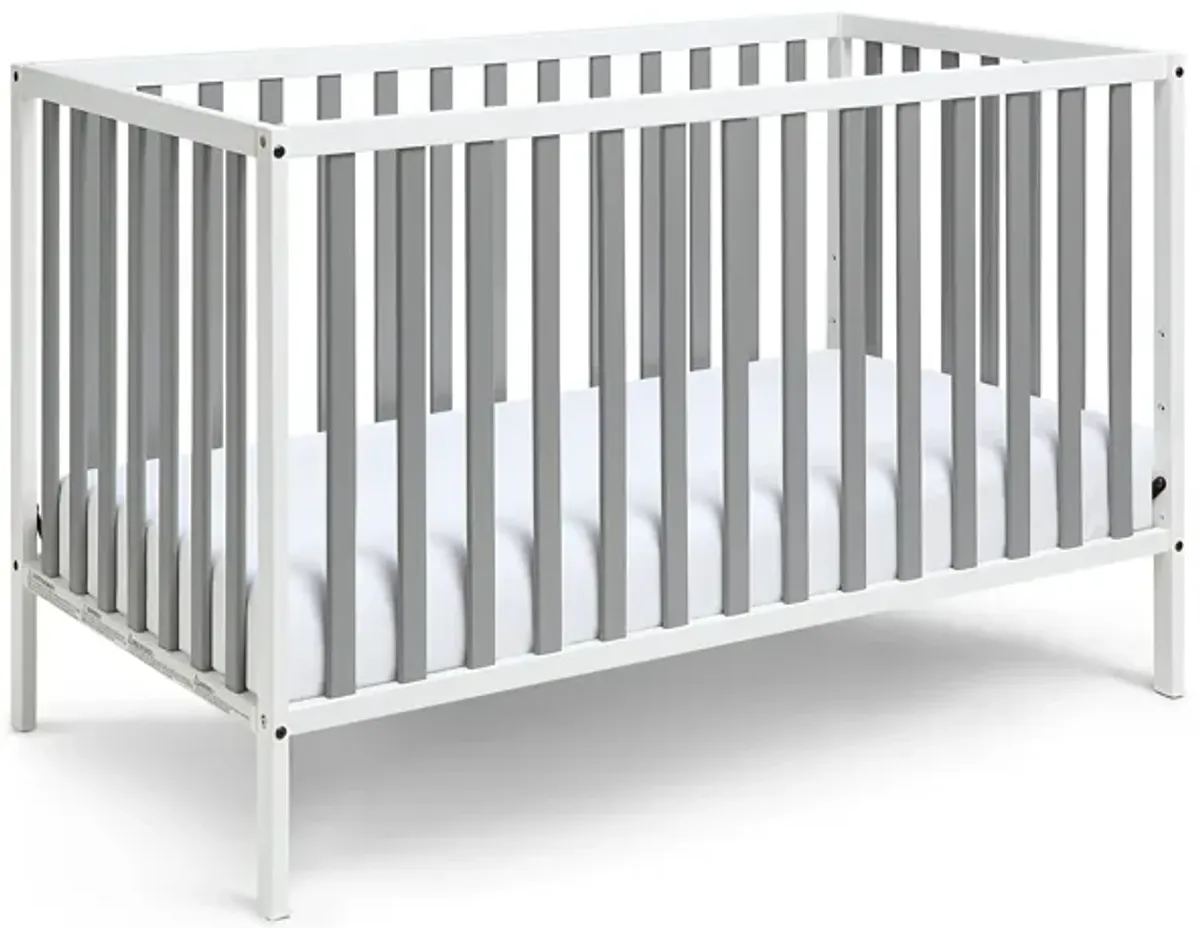 Baby Cache Deux Remi 3-in-1 Convertible Island Crib White/Gray