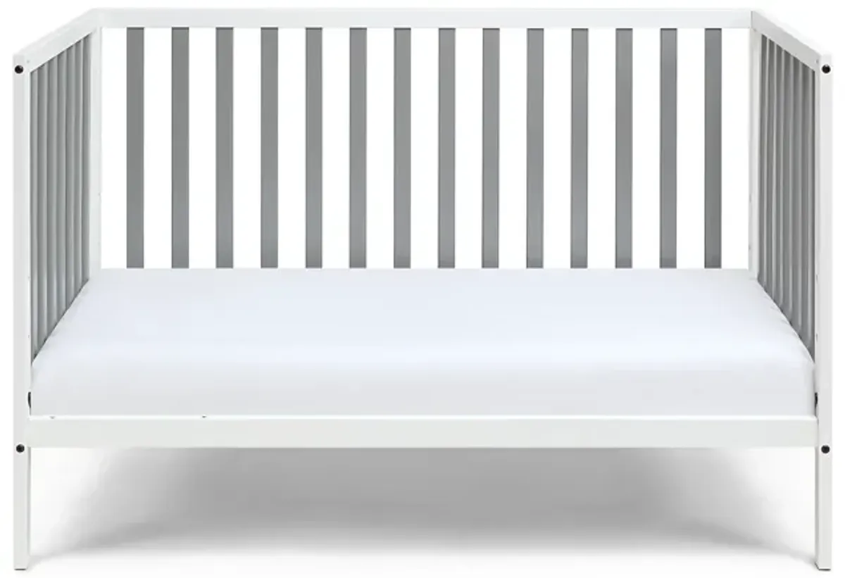 Baby Cache Deux Remi 3-in-1 Convertible Island Crib White/Gray