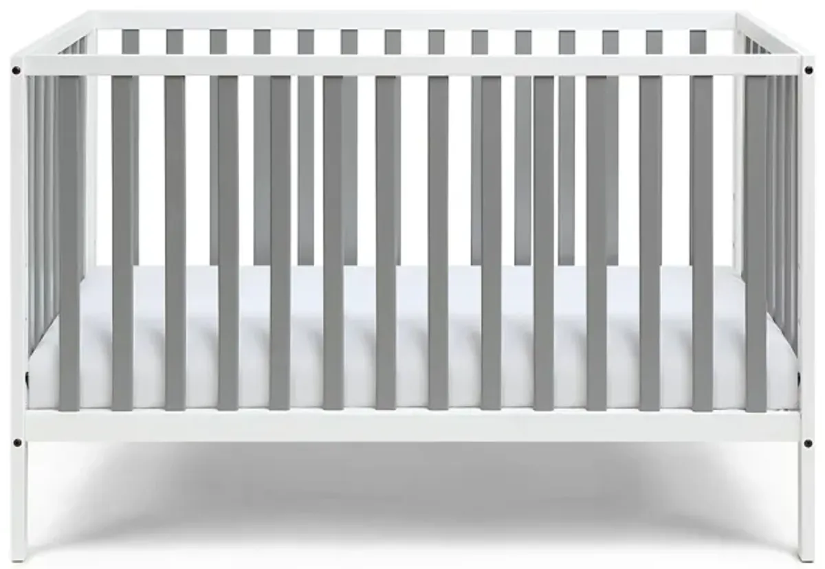 Baby Cache Deux Remi 3-in-1 Convertible Island Crib White/Gray