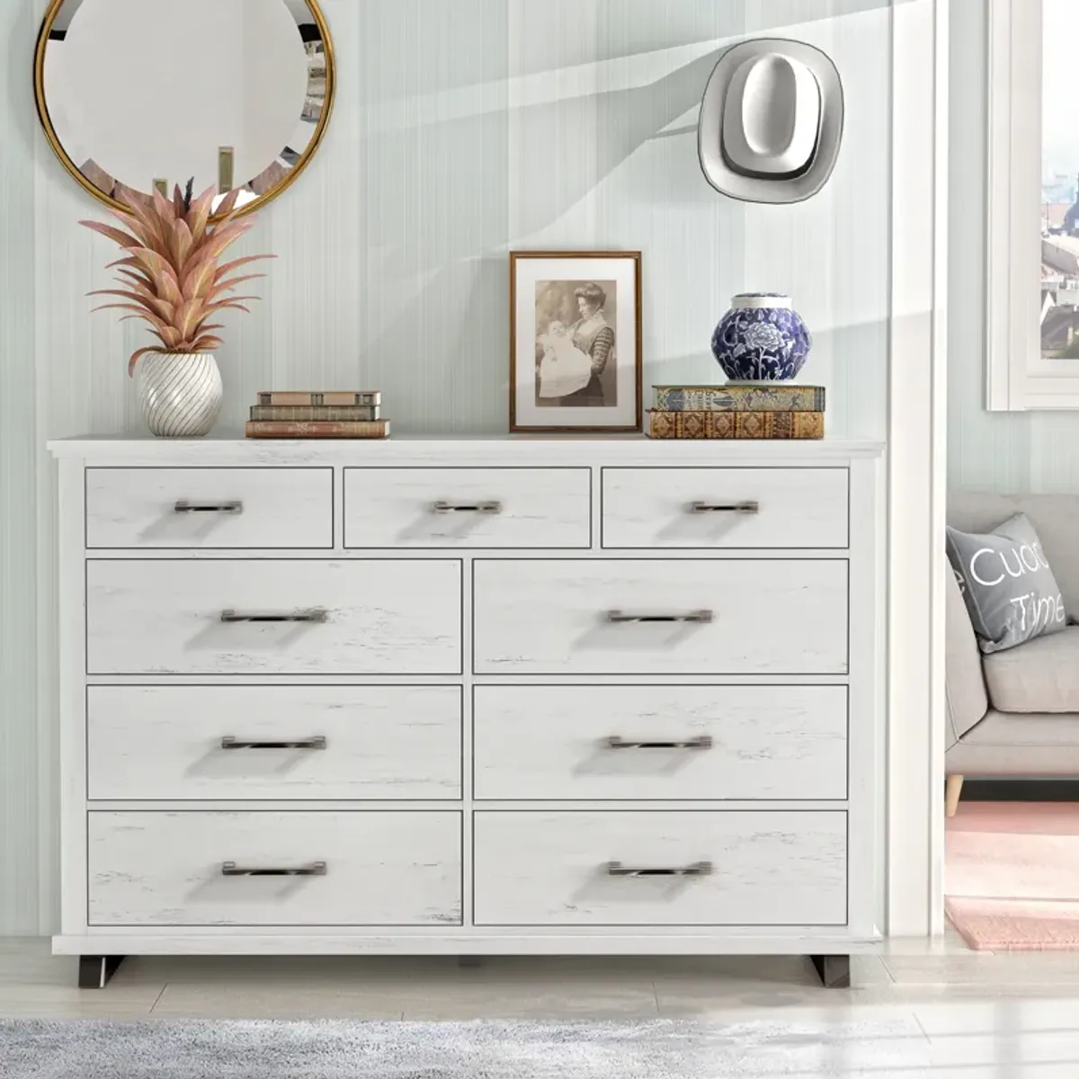 FESTIVO 64 in. Wide 9-Drawer Dresser