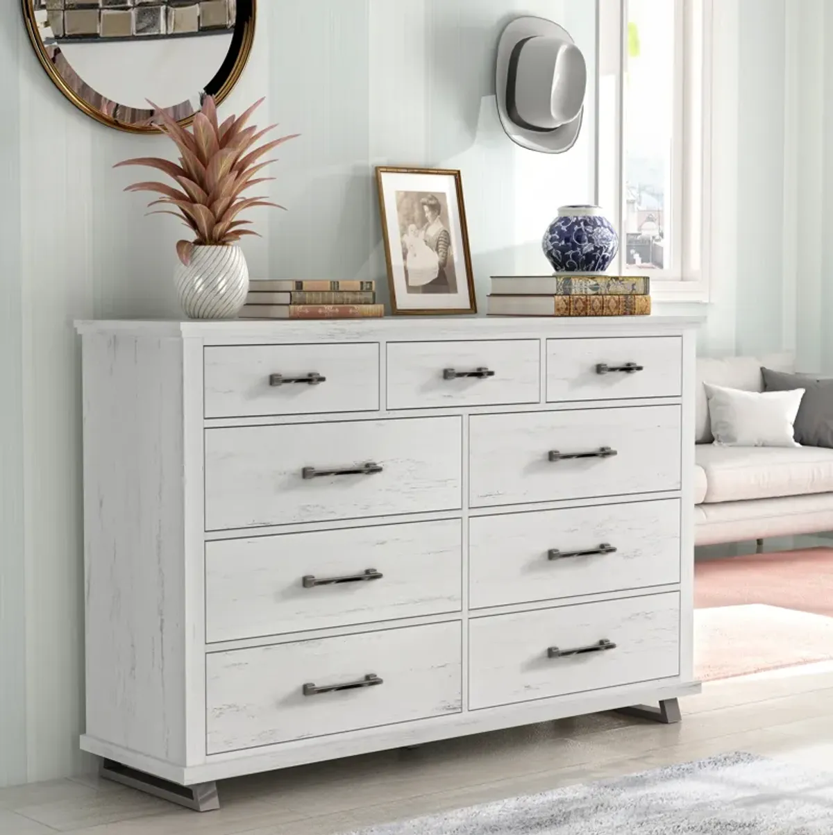 FESTIVO 64 in. Wide 9-Drawer Dresser