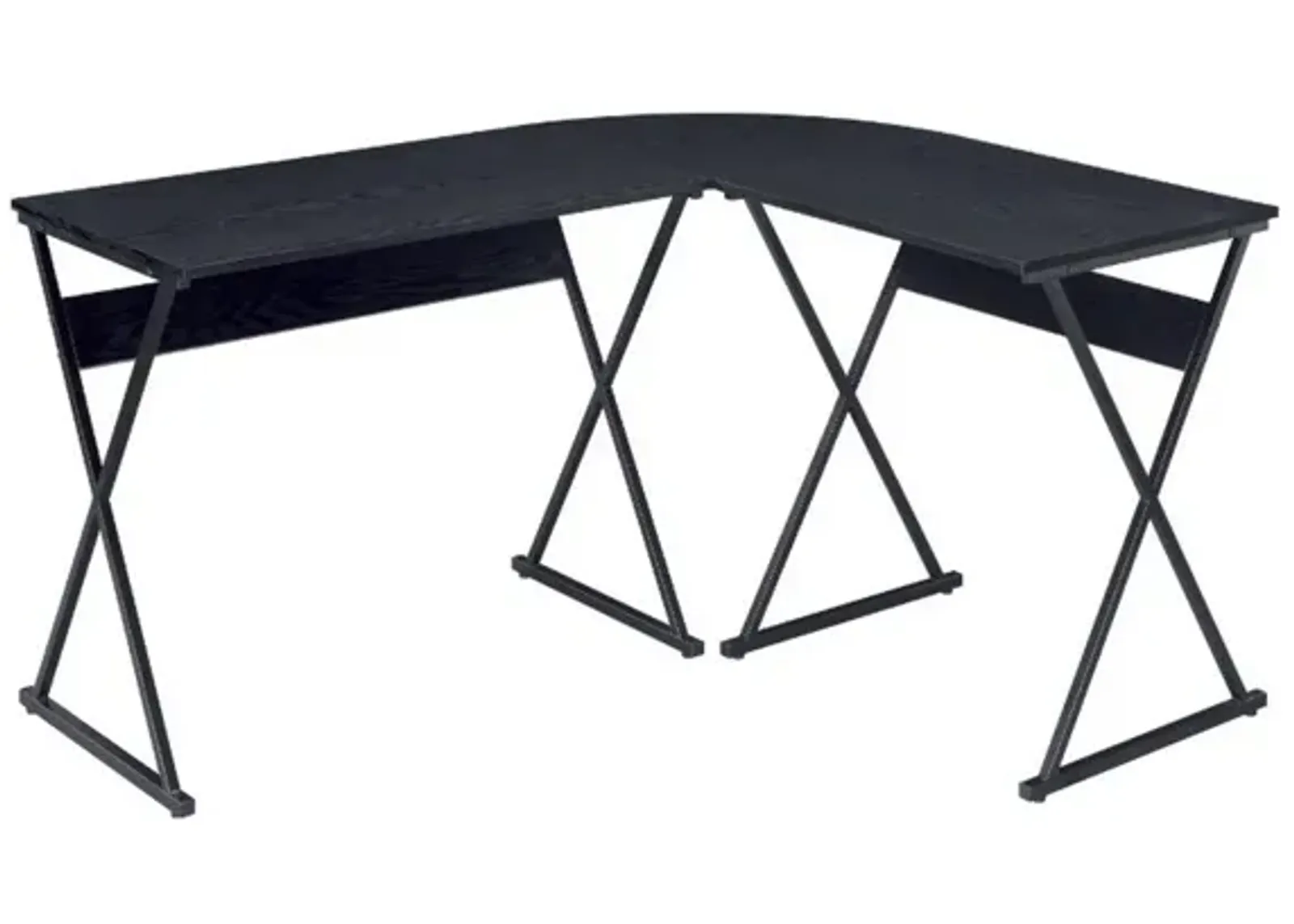 Writing Desk with L Shaped Top and S-Shaped Base