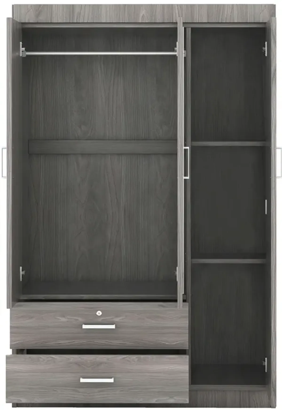 Merax 3-Door Mirror Wardrobe with Shelves