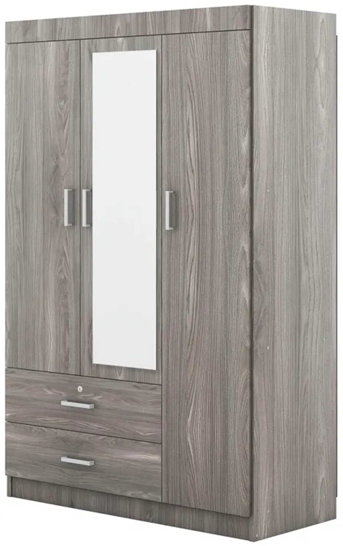 Merax 3-Door Mirror Wardrobe with Shelves