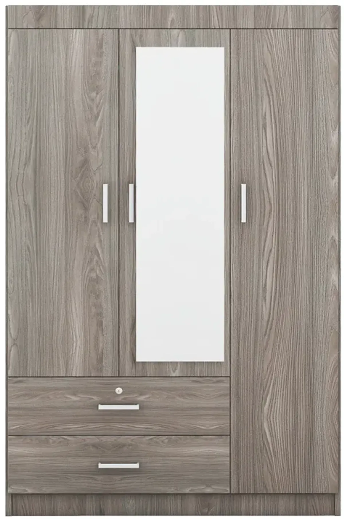 Merax 3-Door Mirror Wardrobe with Shelves