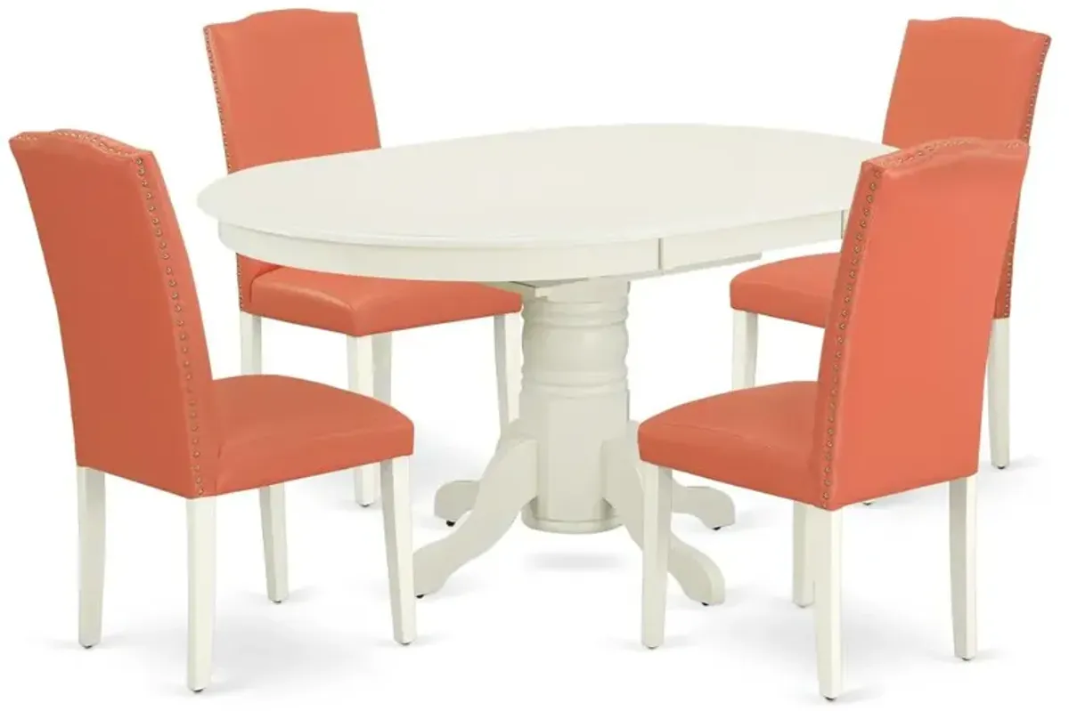 Dining Room Set Linen White, AVEN5-LWH-78