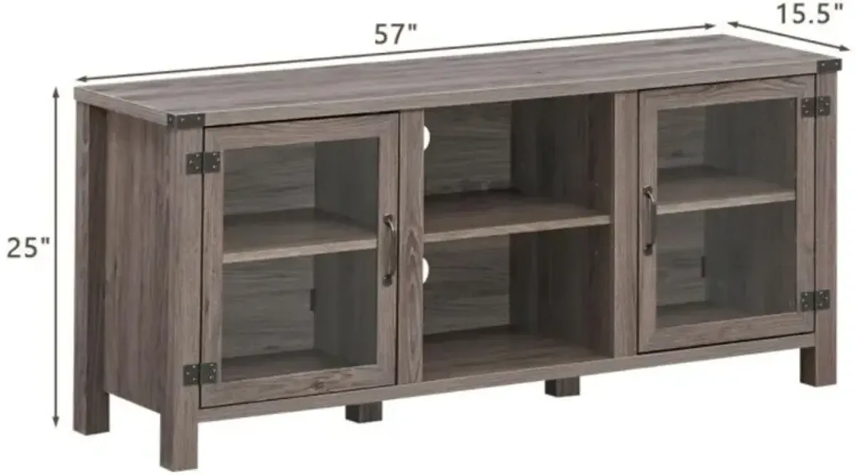 Hivvago TV Stand Entertainment Center for TVs up to 65 Inch with Storage Cabinets