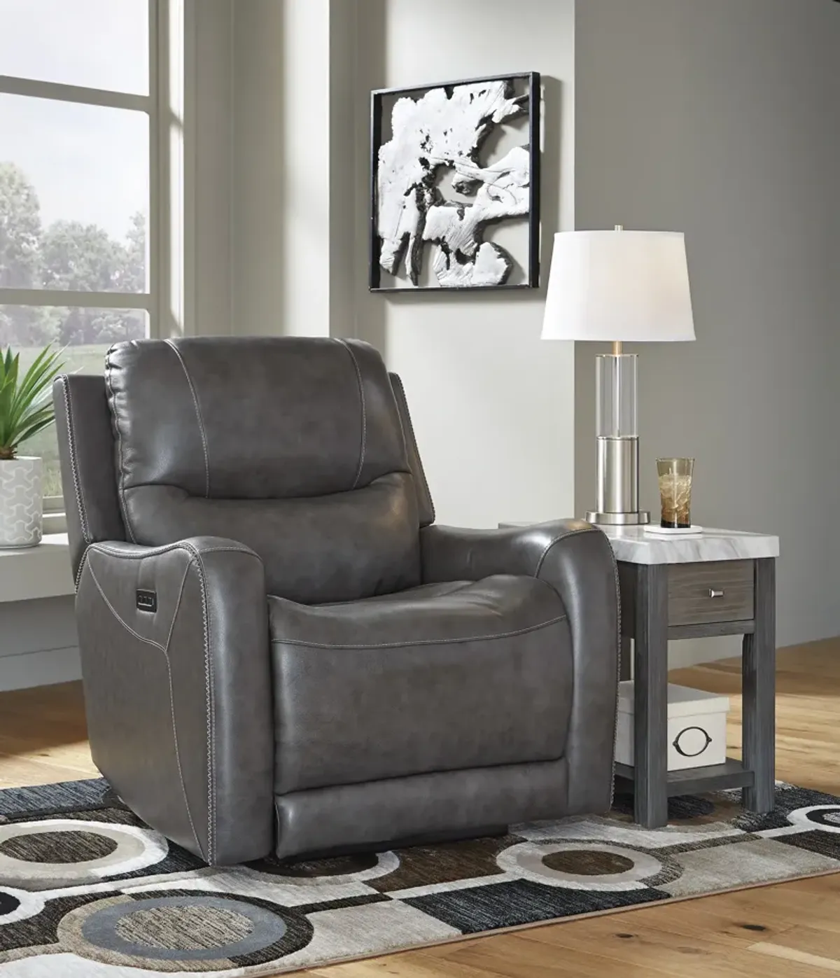 Galahad Smoke Power Recliner