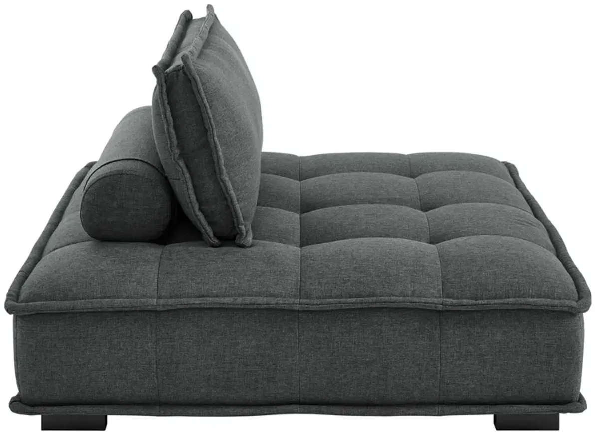 Saunter Tufted Fabric 4-Piece Sectional Sofa Gray