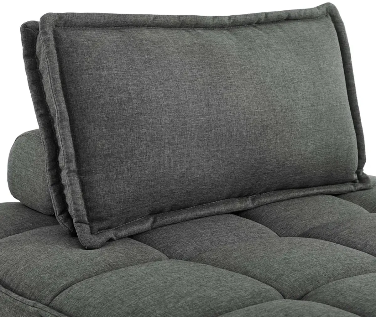 Saunter Tufted Fabric 4-Piece Sectional Sofa Gray