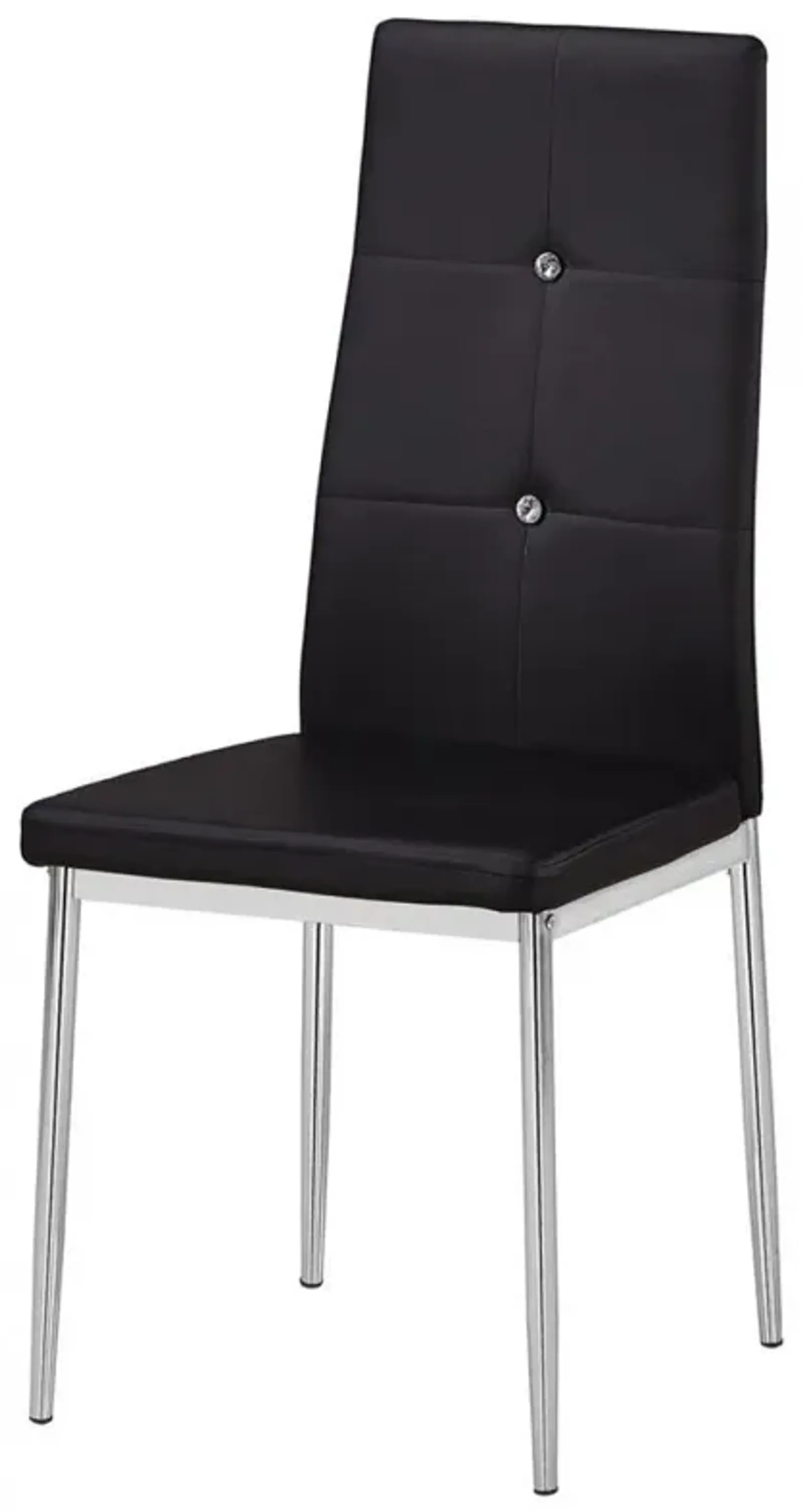 Best Master Trina Bi Cast Leather Dining Side Chair in Black (Set of 2)