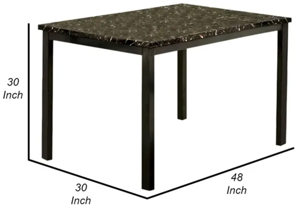 Colman Modern Dining Table In Black-Benzara