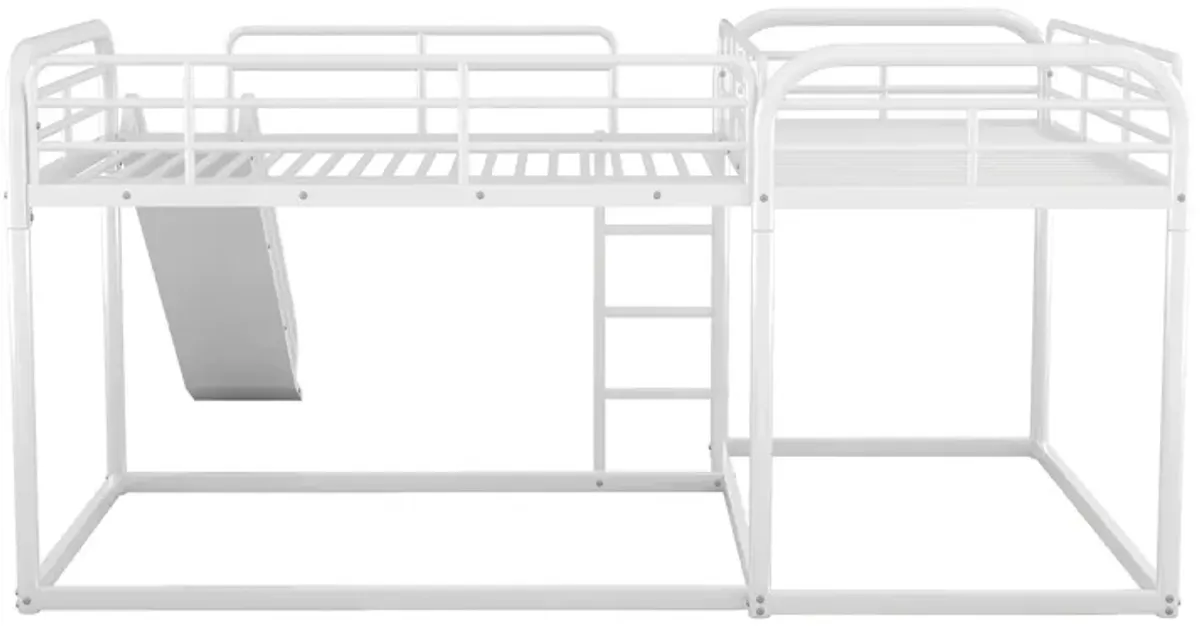 Quad L-Shaped Bunk Bed with Slide