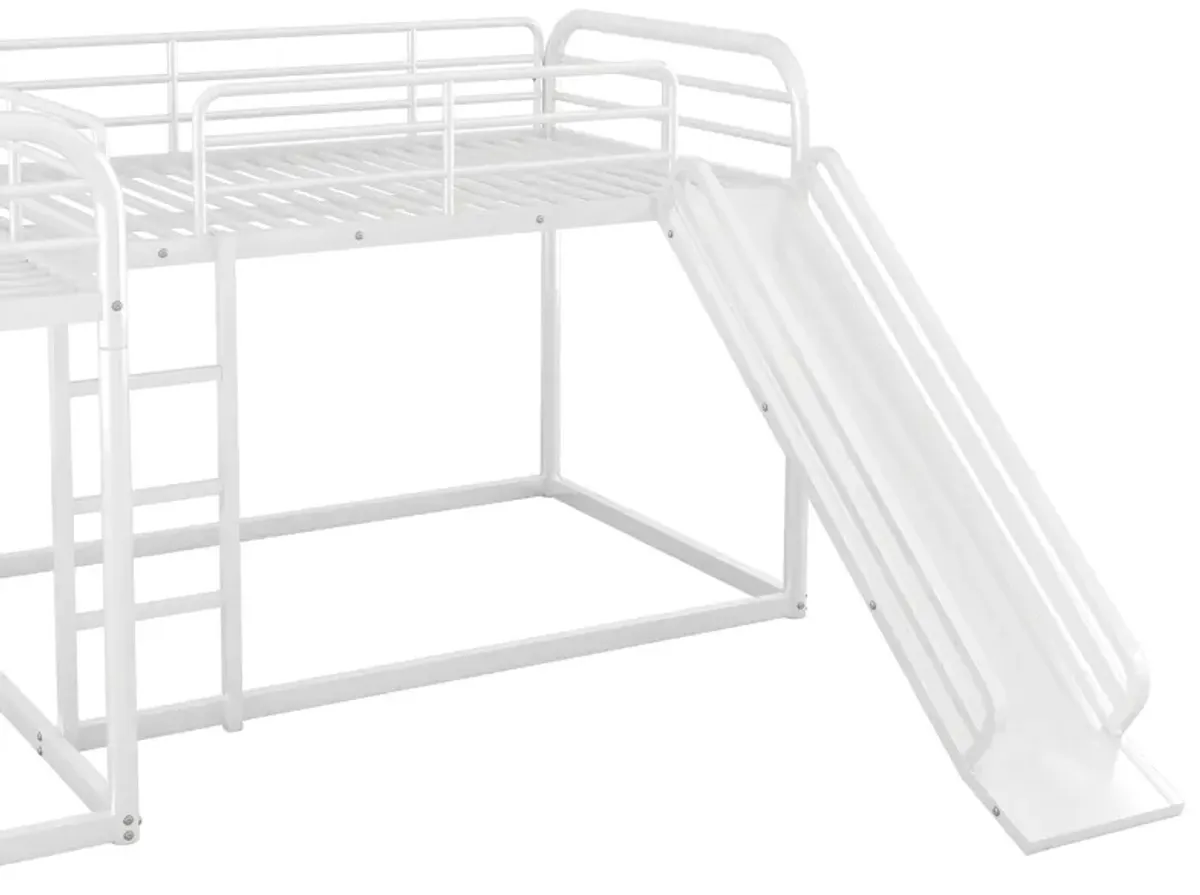 Quad L-Shaped Bunk Bed with Slide