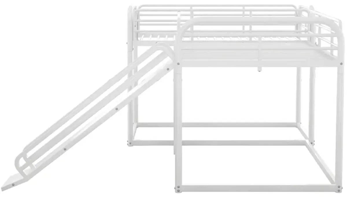 Quad L-Shaped Bunk Bed with Slide