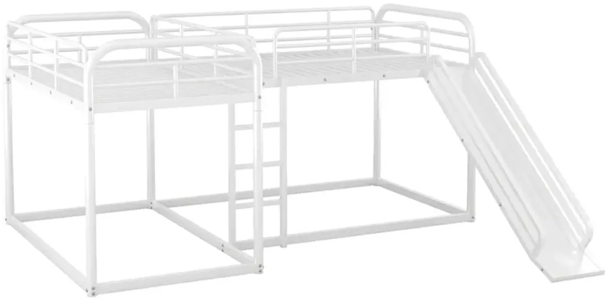 Quad L-Shaped Bunk Bed with Slide