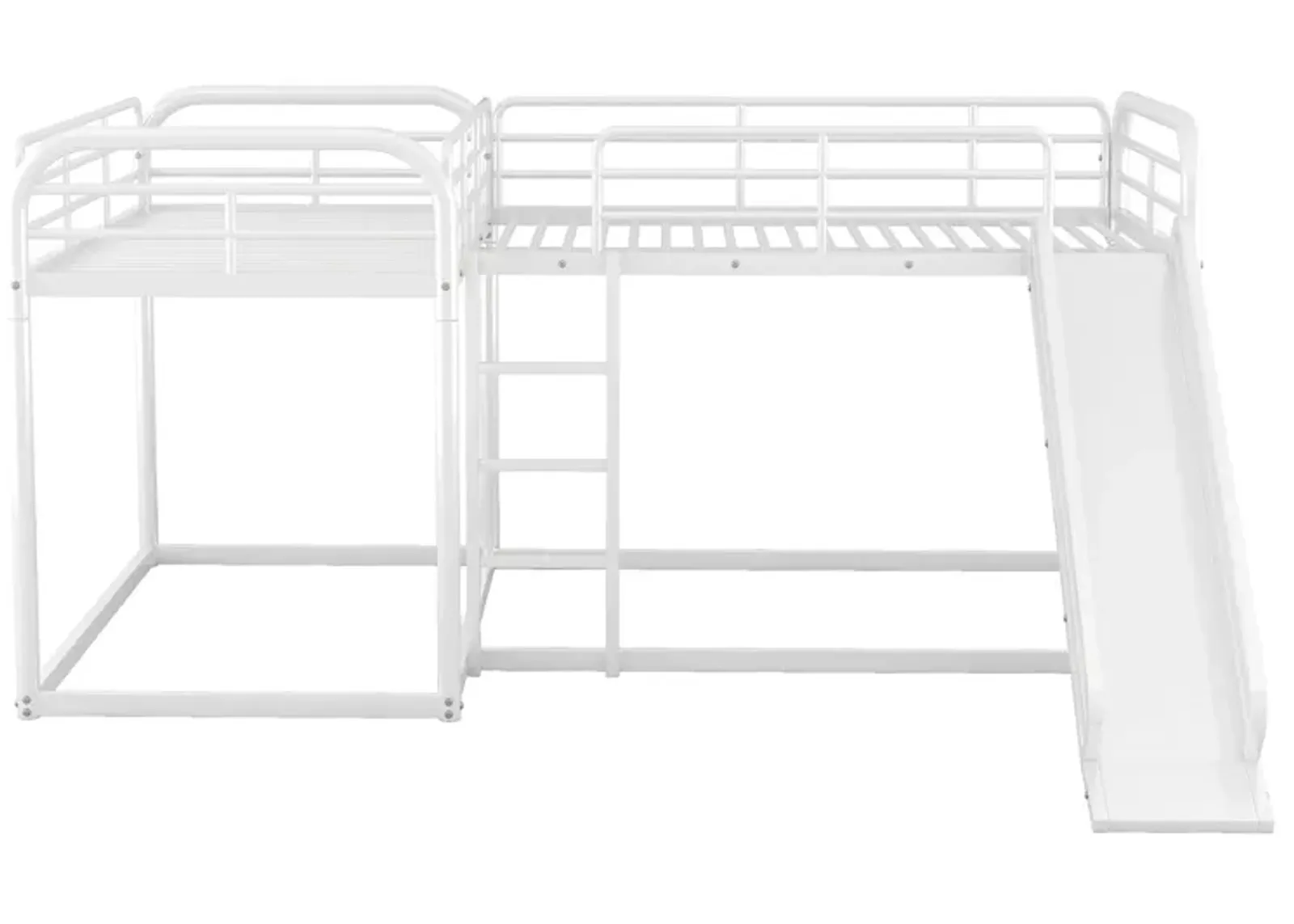 Quad L-Shaped Bunk Bed with Slide