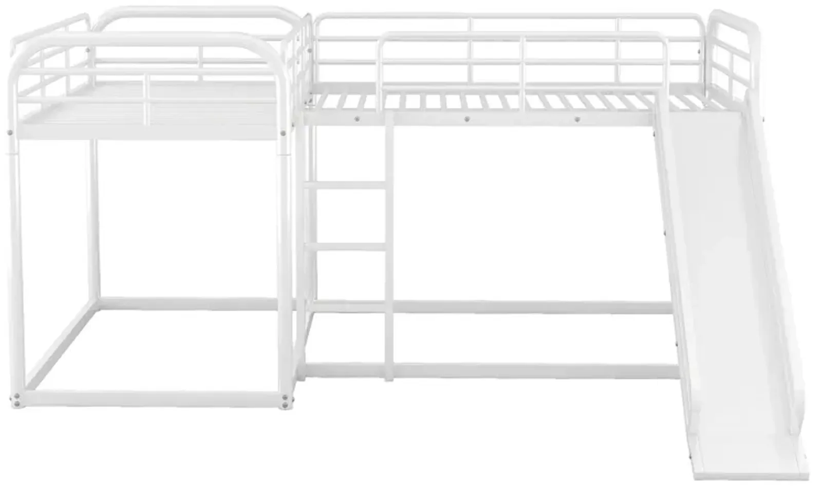 Quad L-Shaped Bunk Bed with Slide