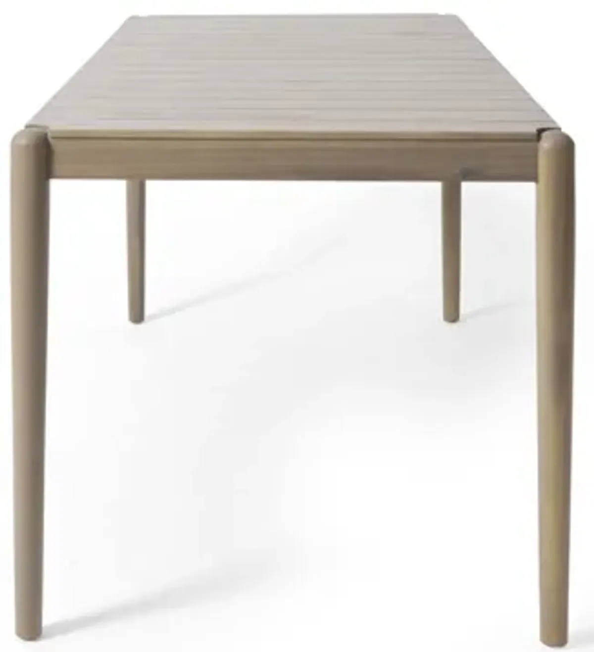 Siaz Dining Table, Rectangular 68 Inch, Slat Panel Design, Light Brown Wood - Benzara