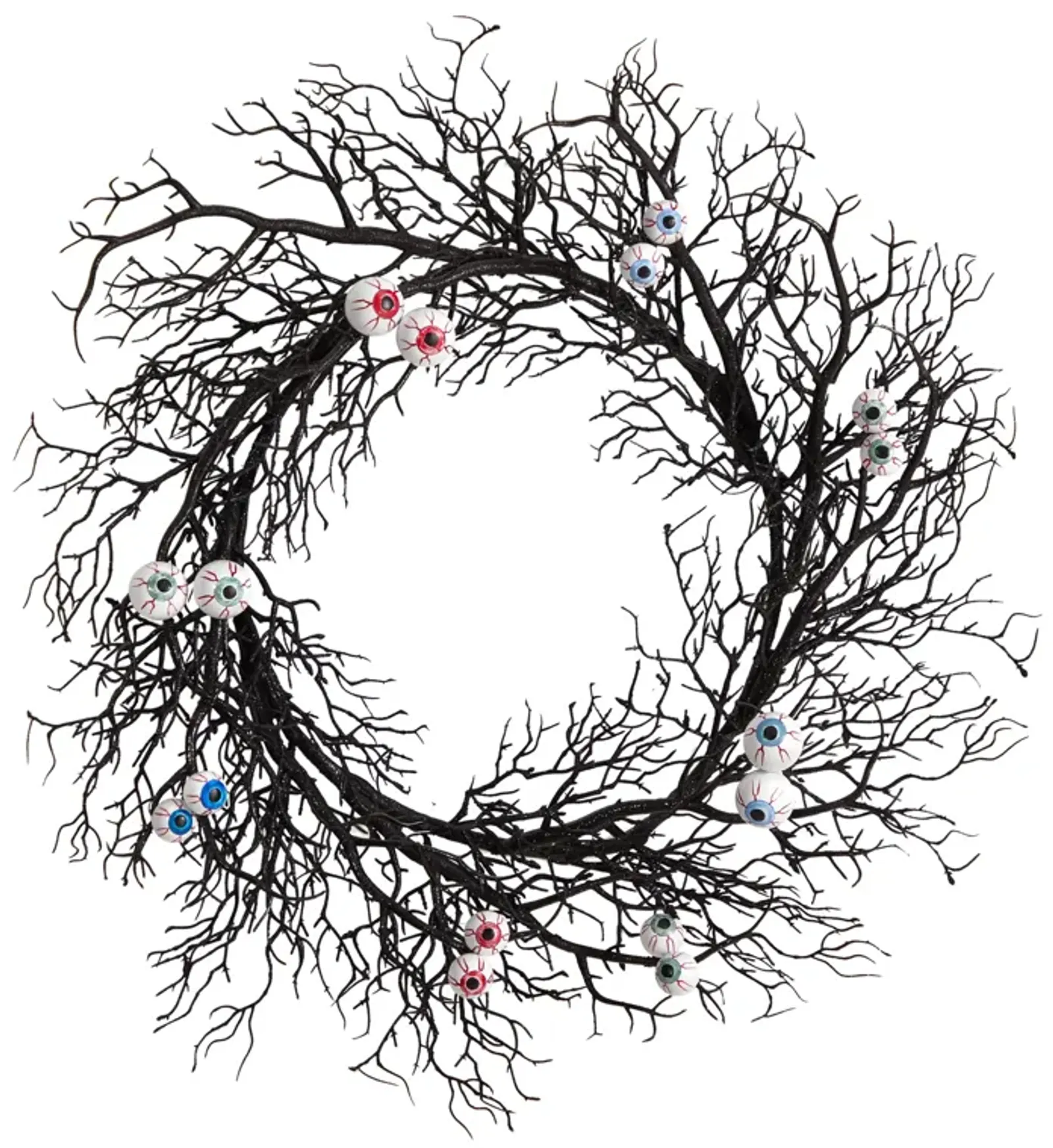 Hivvago 30" Halloween Gazing Eyeballs Twig Wreath