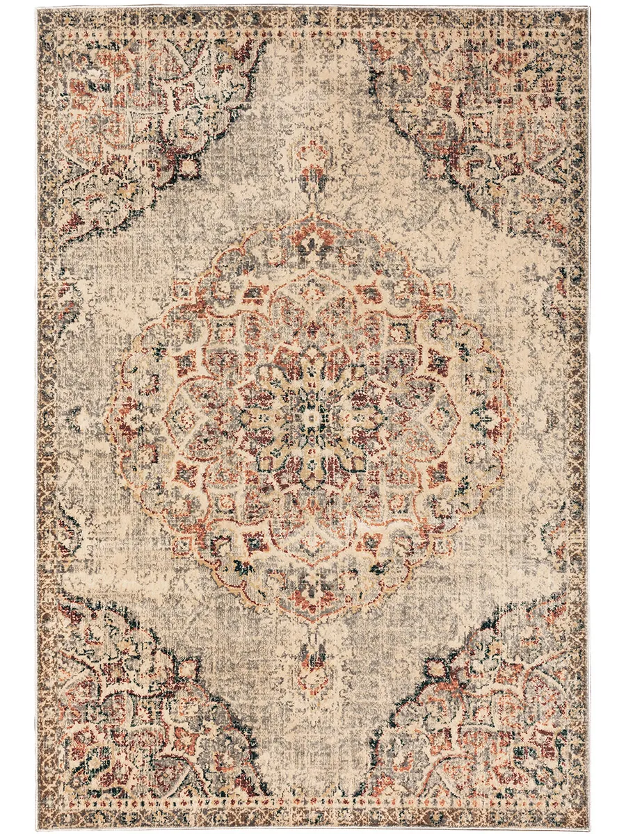 Juliette 3'10" x 5'5" Grey/Beige Rug