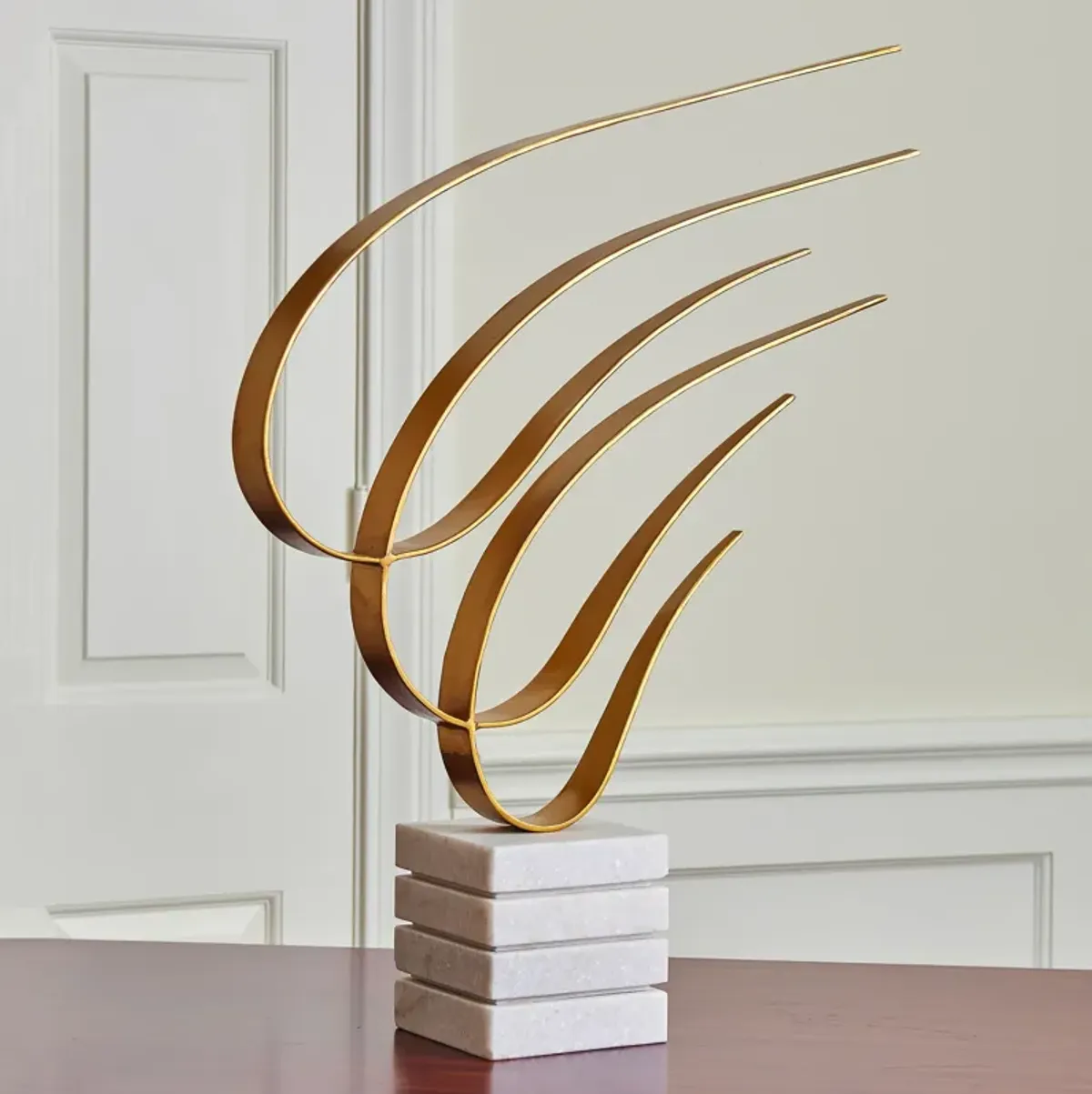 Swoosh Sculpture- Gold