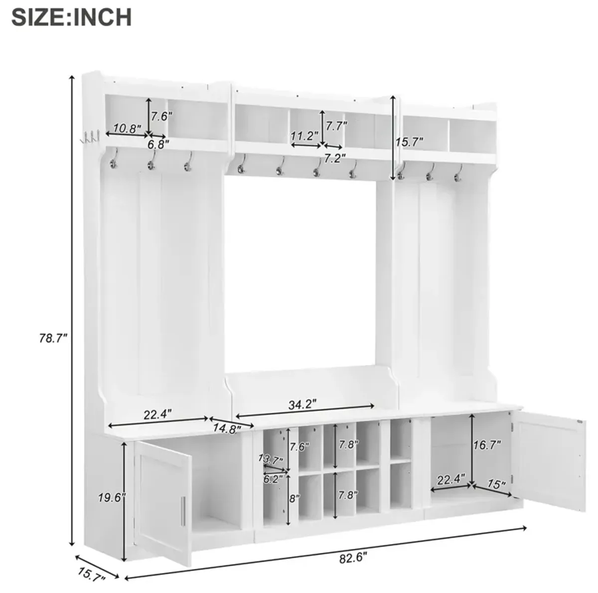 Merax Hall Tree with Storage and Bench