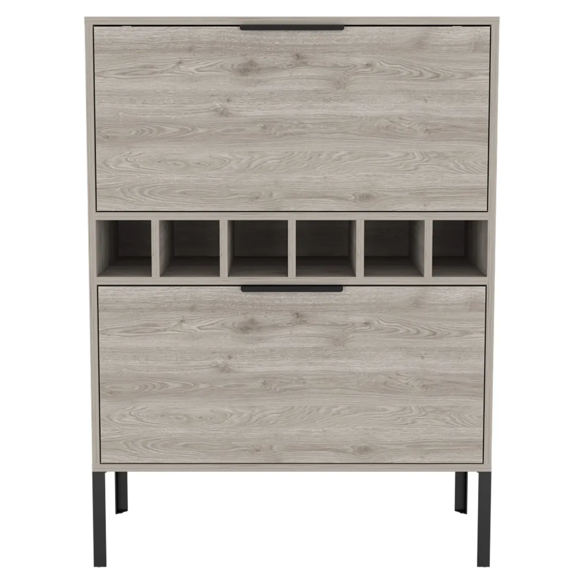 Winthrop 6-Bottle Rectangle Bar Cabinet Light Grey