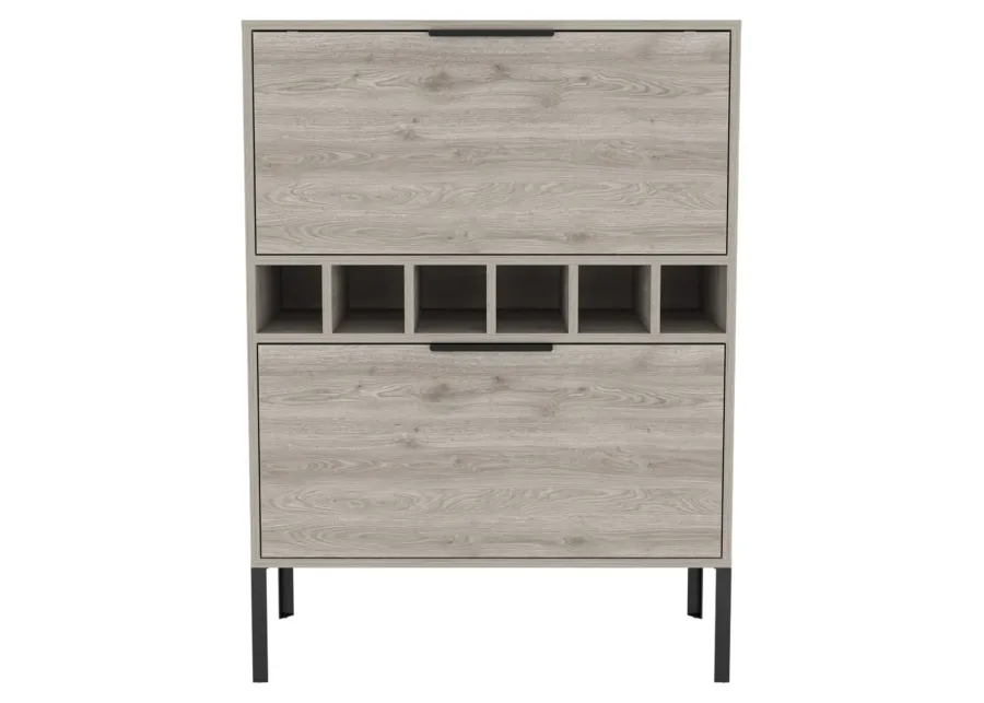 Winthrop 6-Bottle Rectangle Bar Cabinet Light Grey