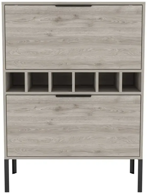 Winthrop 6-Bottle Rectangle Bar Cabinet Light Grey