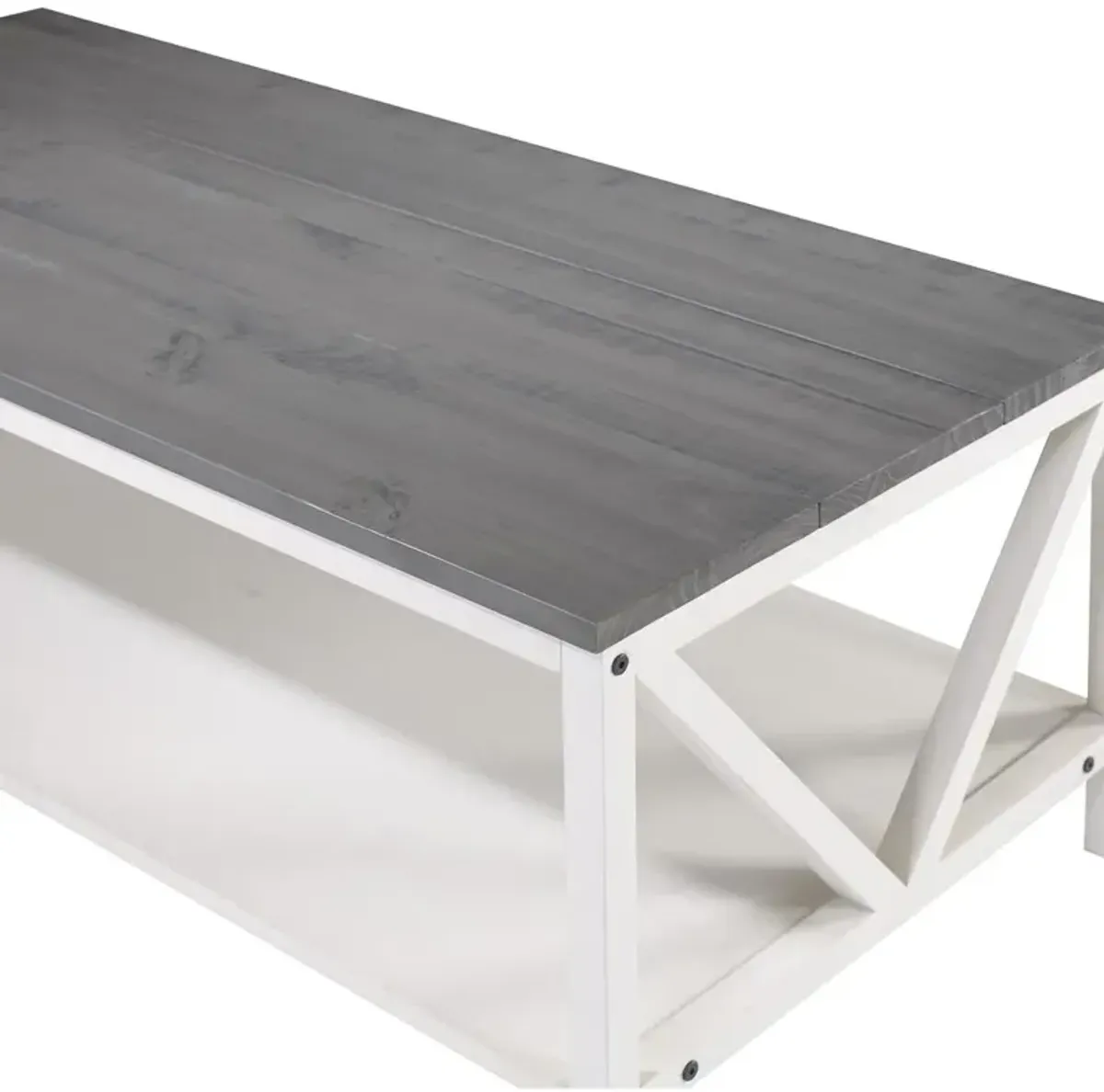 Belen Kox Farmhouse Style Two-Tone Coffee Table - Grey/White Wash, Belen Kox